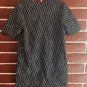 Black/White Diamond Pattern Business Formal Dress